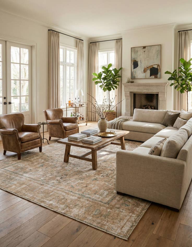 Detail image of 9' 5 x 13'  Hand Knotted Ultra Vintage Persian Wool Rug