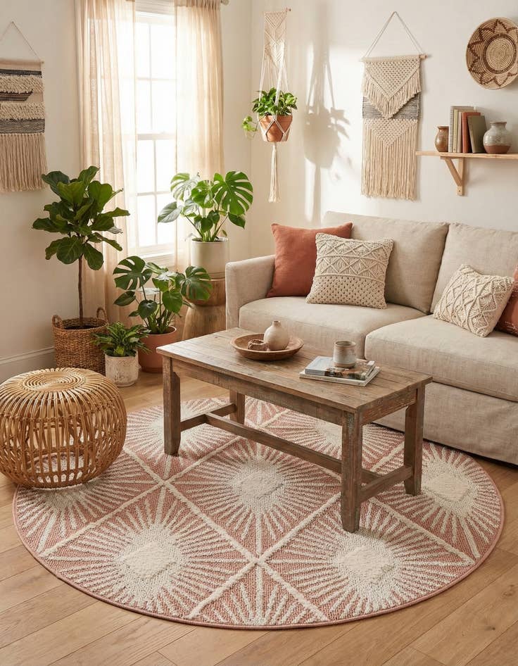 Detail image of 5' 3 x 5' 3 Boho Round Rug