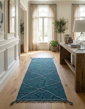 3' 6 x 10' Hand Woven Kilim Modern Wool Runner Rug