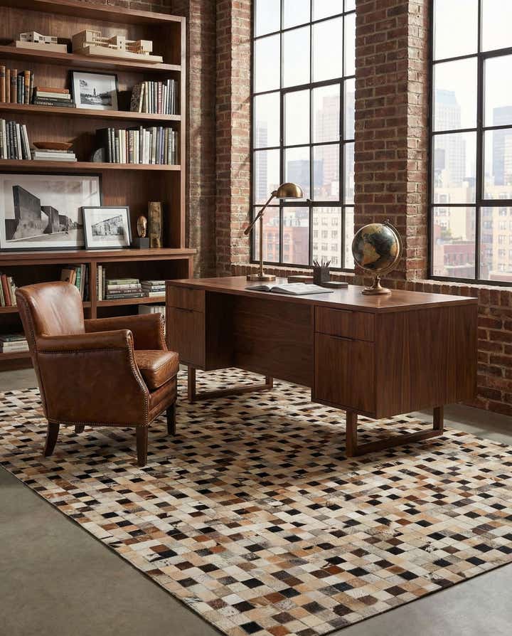 5' 1 x 8' 1 Cowhide - Patchwork Rug