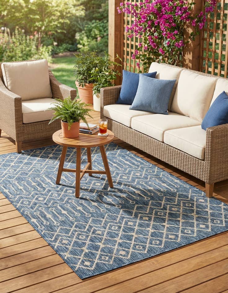 Detail image of  4' x 6'  Washable Lattice Indoor / Outdoor Rug