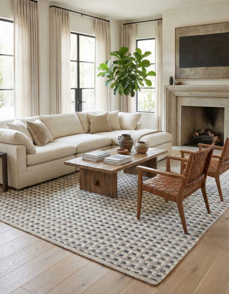 Detail image of 9' 5 x 12' 5  Hand Knotted Moroccan Wool Rug