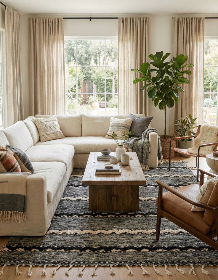 Detail image of 6' 9 x 9' 7  Hand Knotted Moroccan Wool Rug