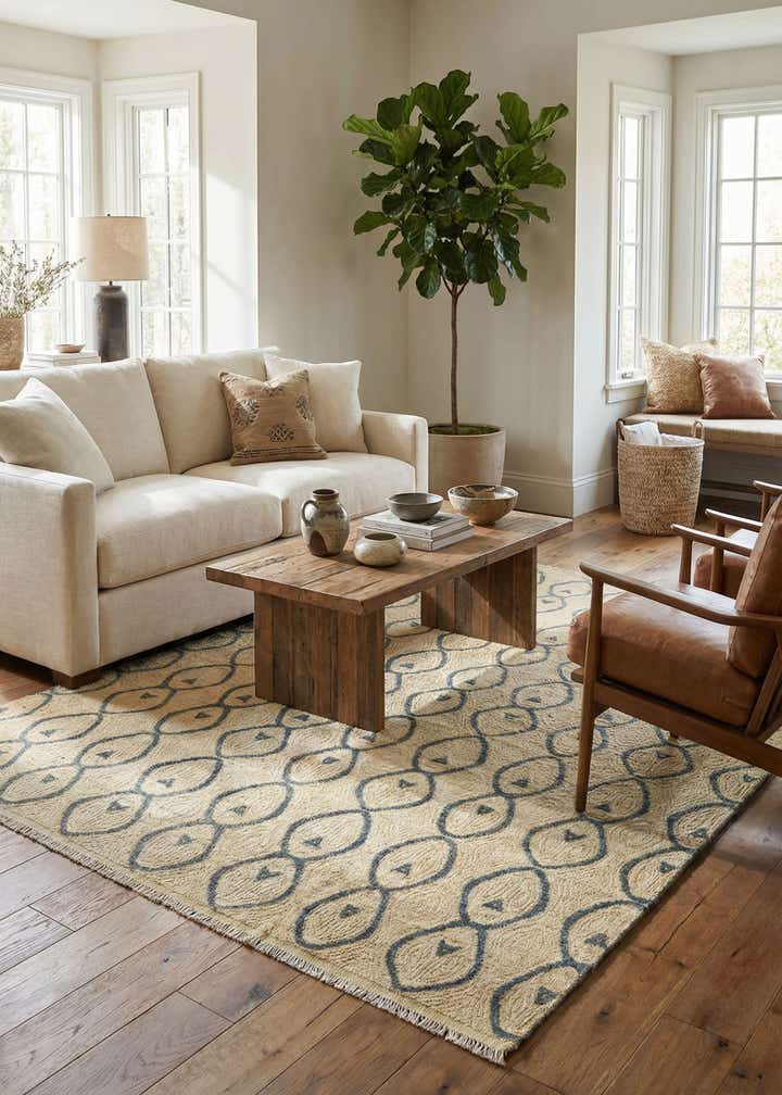 8' x 9' 9 Hand Knotted Moroccan Wool Rug