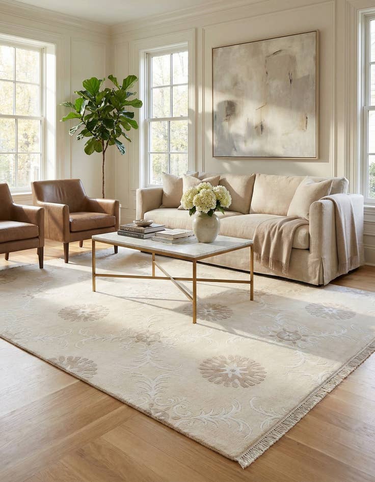 Detail image of 6' 9 x 9' 7  Hand Knotted Darya Wool Rug