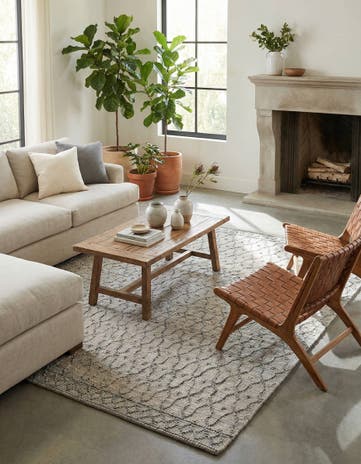 Gray Hand Woven Larsa Jute Square Rug