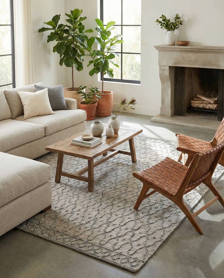 Detail image of 7' 10 x 7' 10 Hand Woven Larsa Jute Square Rug