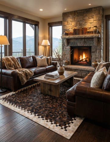 8' x 9' 9 Cowhide Stocks Rug
