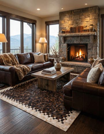 8' x 9' 9 Cowhide Stocks Rug