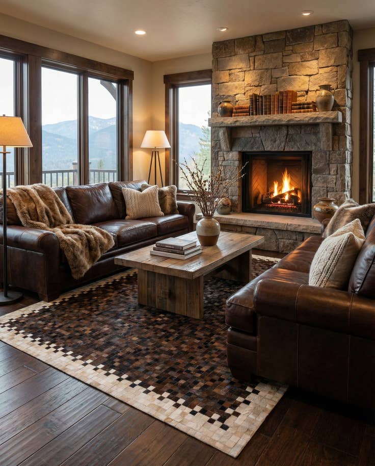 Detail image of 8' x 9' 9 Cowhide Stocks Rug