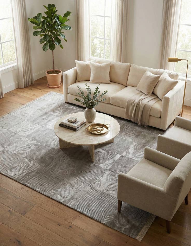 Detail image of  8' x 9' 11  Hand Knotted Darya Wool Rug