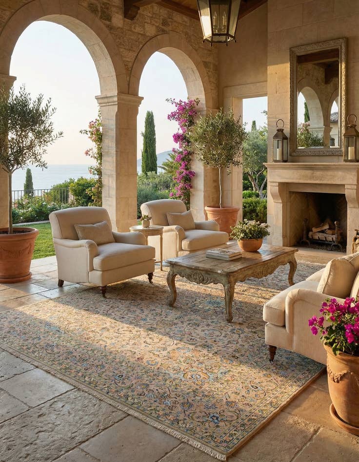 Detail image of 8' 2 x 11' 5  Hand Knotted Kashan Persian Wool Rug