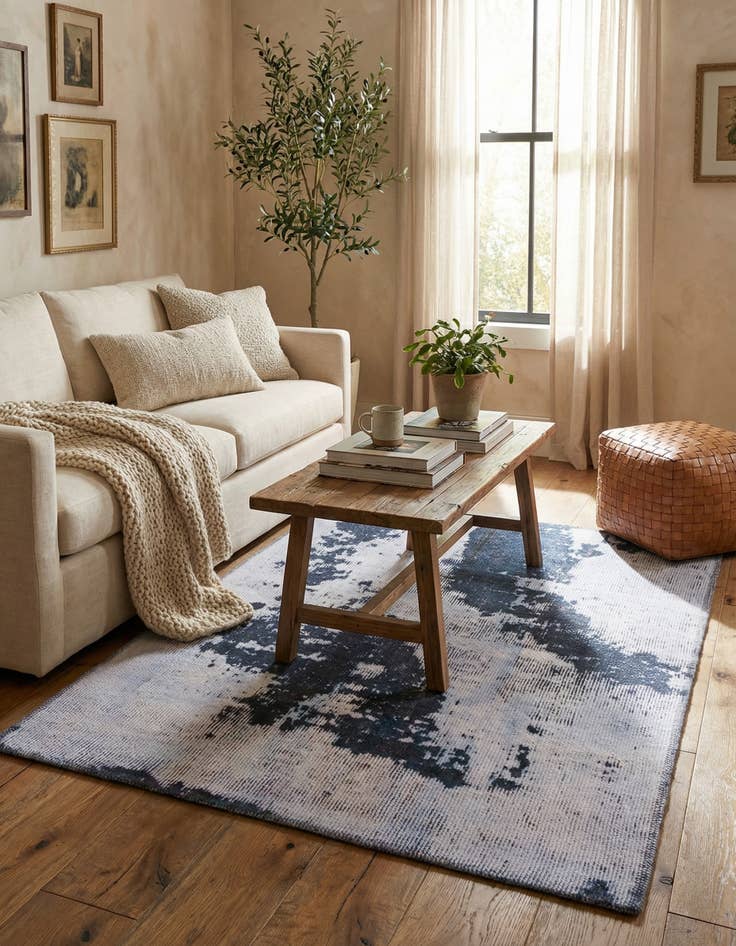 Detail image of 3' 2 x 4'  Hand Knotted Ultra Vintage Persian Wool Square Rug