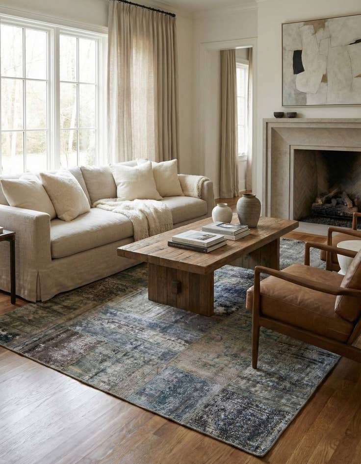 Detail image of 6' x 9' 1  Hand Knotted Ultra Vintage Persian Wool Rug