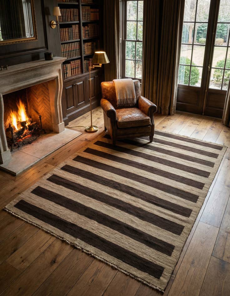 Detail image of 5' 5 x 7' 9  Hand Knotted Modern Ziegler Rug