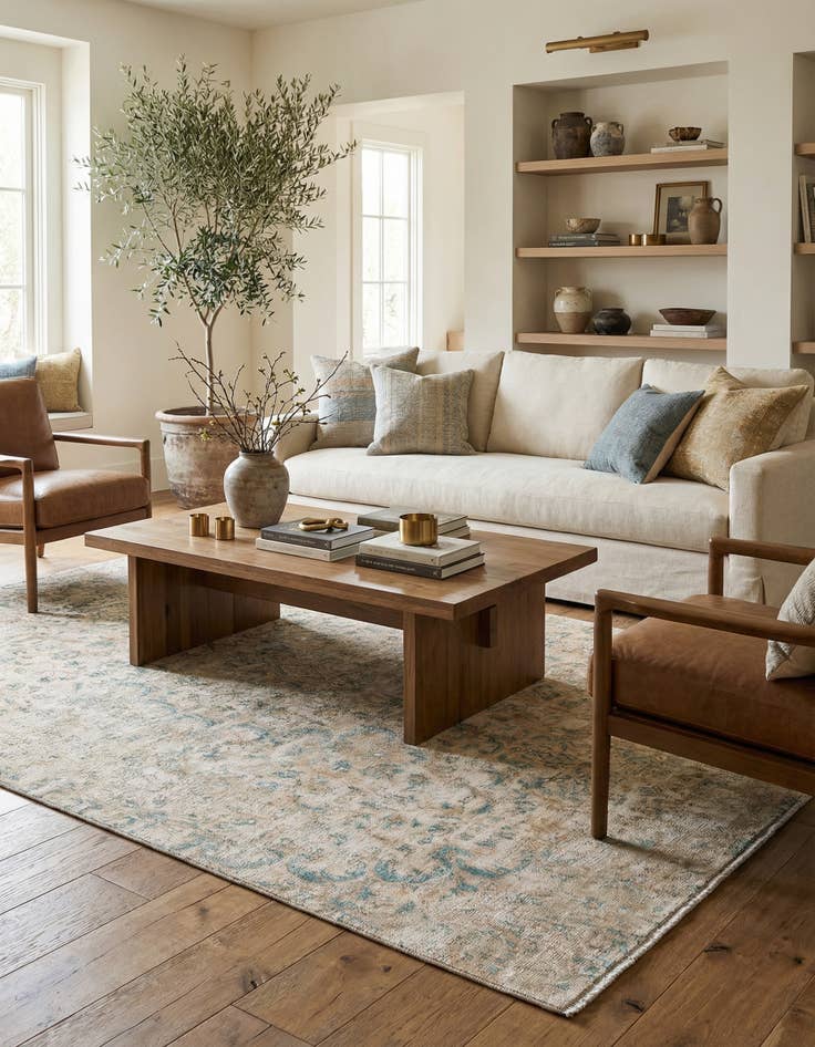 Detail image of 5' 7 x 9' 5  Hand Knotted Ultra Vintage Persian Wool Rug