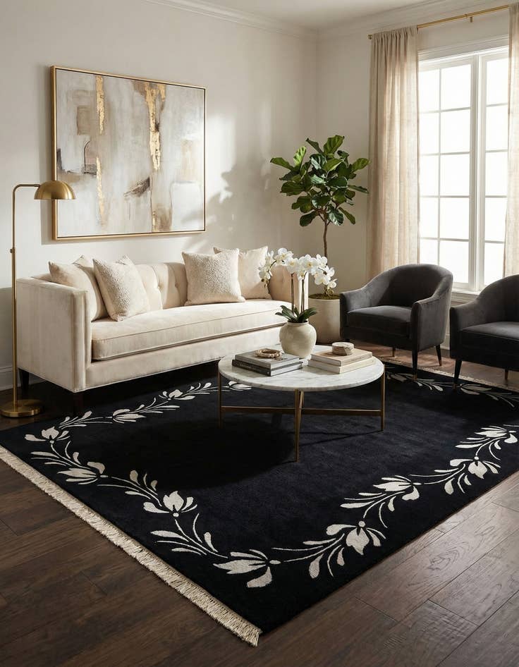 Detail image of 5' 8 x 7' 11  Hand Knotted Darya Wool Rug