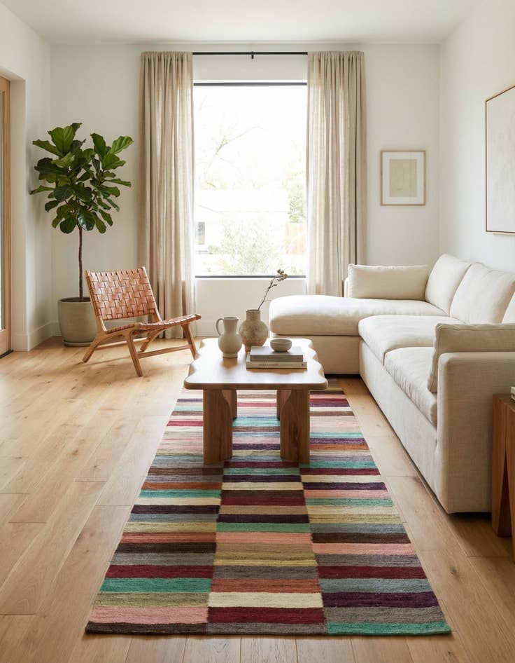 Detail image of 2' 8 x 9' 9  Hand Woven Kilim Modern Wool Runner Rug