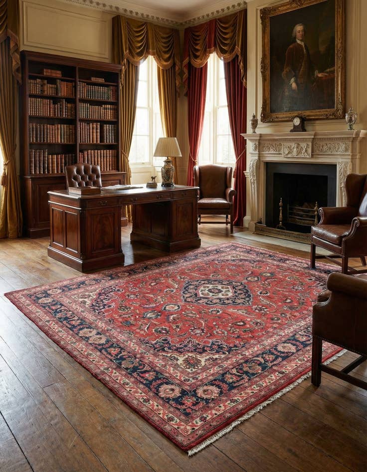 Detail image of 9' 9 x 12' 10  Hand Knotted Mashad Persian Wool Rug