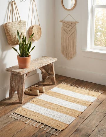 2' x 3' 1 Hand Woven Chindi Rag Rug