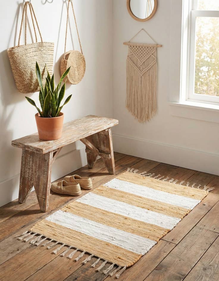 Detail image of 2' x 3' 1  Hand Woven Chindi Rag Rug