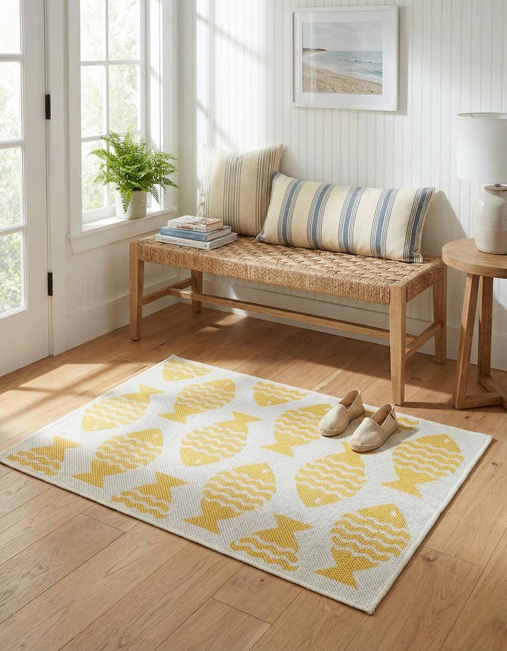 Detail image of 2' x 3' 1  Washable Coastal Indoor / Outdoor Rug