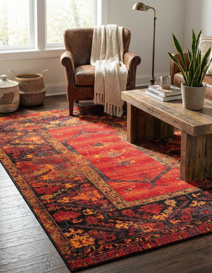 Detail image of  6' x 9'  Washable Tribal Indoor / Outdoor Rug