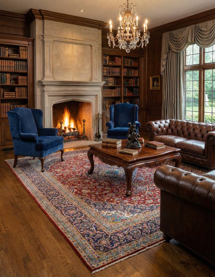 Detail image of  9' 8 x 12' 10  Hand Knotted Mashad Persian Wool Rug