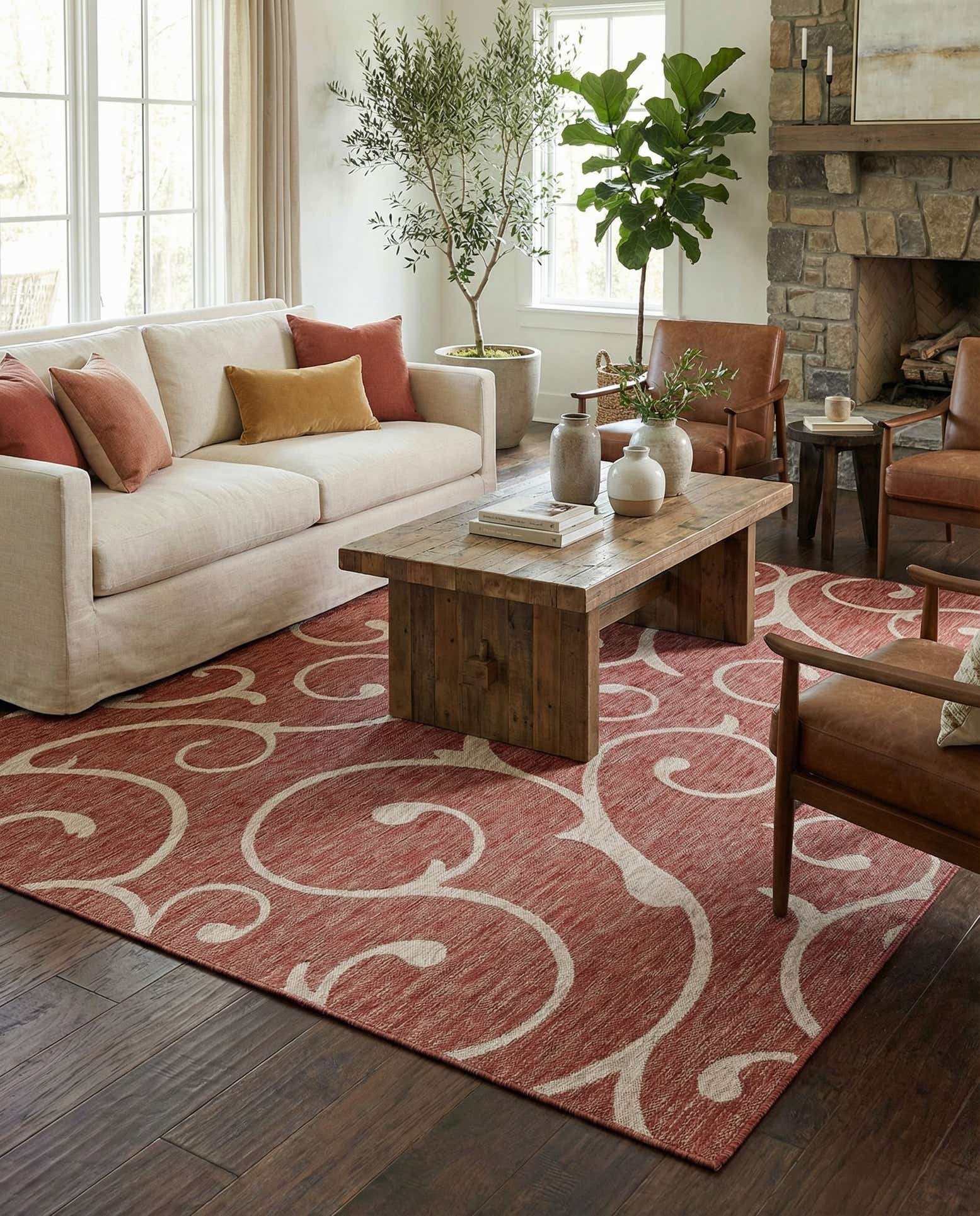7' 10 x 11' Easy-Clean Botanical Indoor / Outdoor Rug