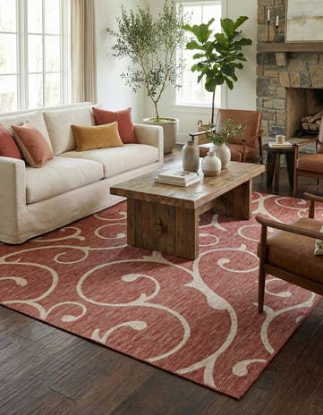 7' 10 x 11' Easy-Clean Botanical Indoor / Outdoor Rug