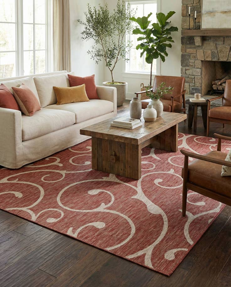 Detail image of 7' 10 x 11' Easy-Clean Botanical Indoor / Outdoor Rug