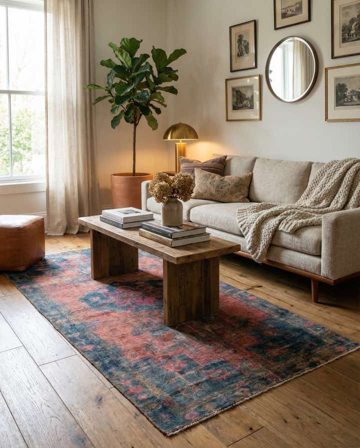 4' x 8' 7 Hand Knotted Ultra Vintage Persian Wool Runner Rug