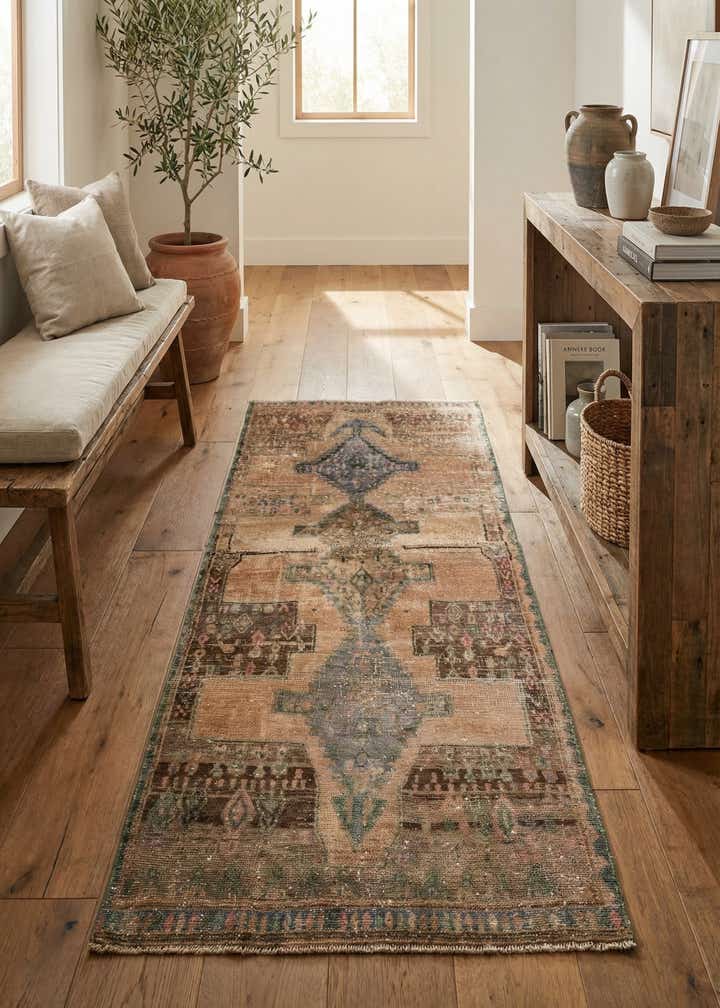 3' 1 x 7' 1 Hand Knotted Ultra Vintage Persian Wool Runner Rug
