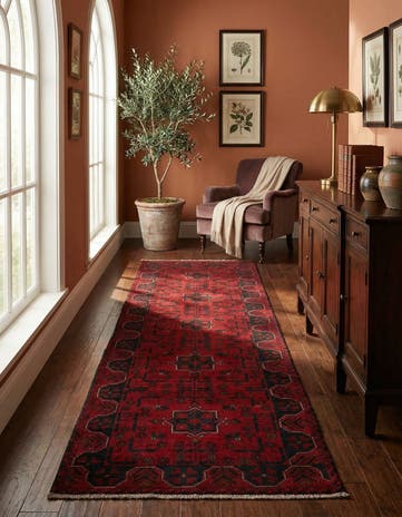 2' 6 x 9' 7 Hand Knotted Khal Mohammadi Wool Runner Rug