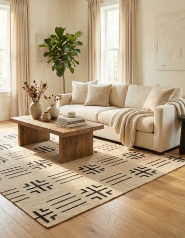 5' 4 x 6' 7 Hand Woven Kilim Modern Wool Rug