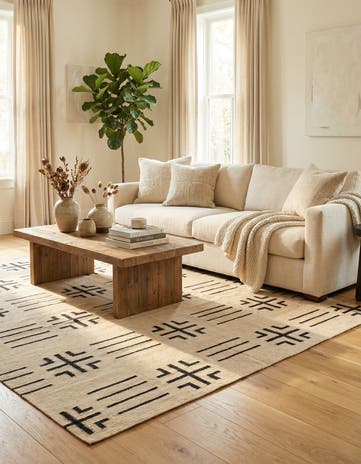 5' 4 x 6' 7 Hand Woven Kilim Modern Wool Rug