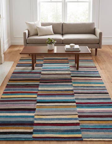 4' 9 x 6' 4 Hand Woven Kilim Modern Wool Rug