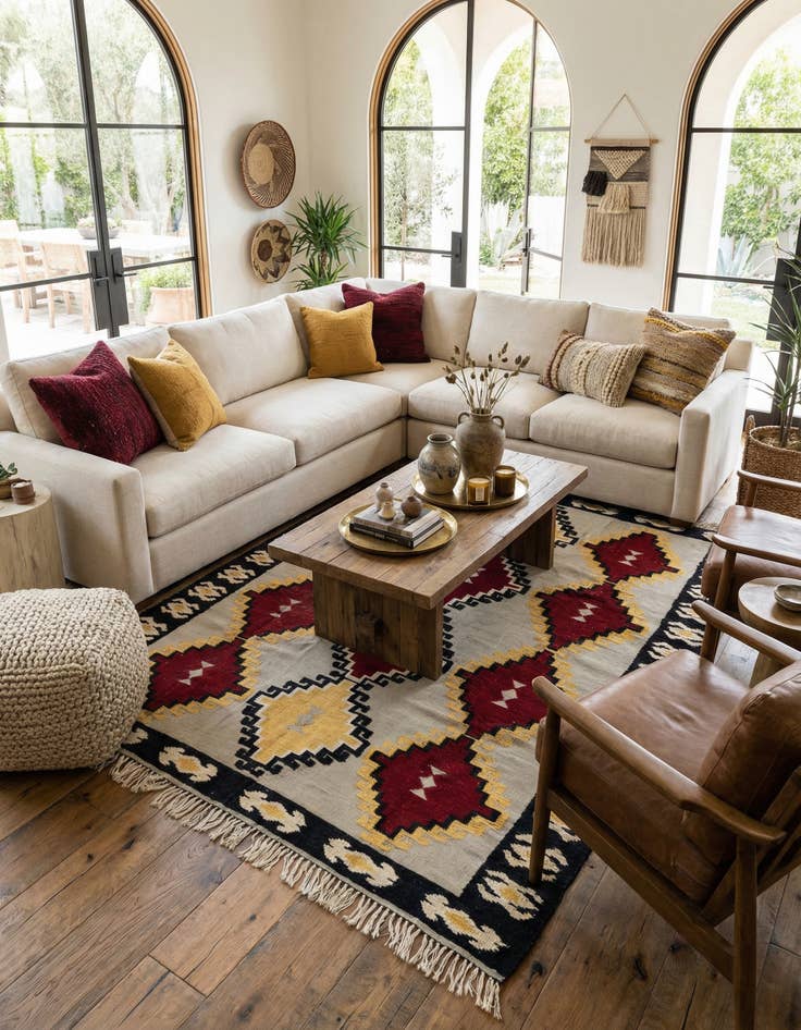 Detail image of 7' 10 x 10' 7  Hand Knotted Darya Wool Rug