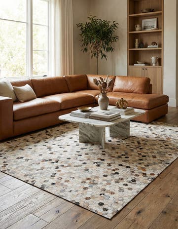 5' 3 x 7' 8 Cowhide Stocks Rug