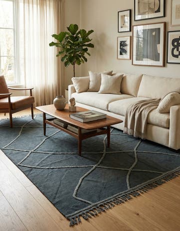 5' 5 x 8' 2 Hand Woven Kilim Modern Wool Rug