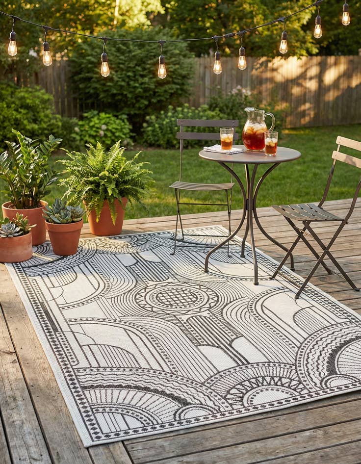 Detail image of  4' x 6'  Washable Traditional Indoor / Outdoor Rug