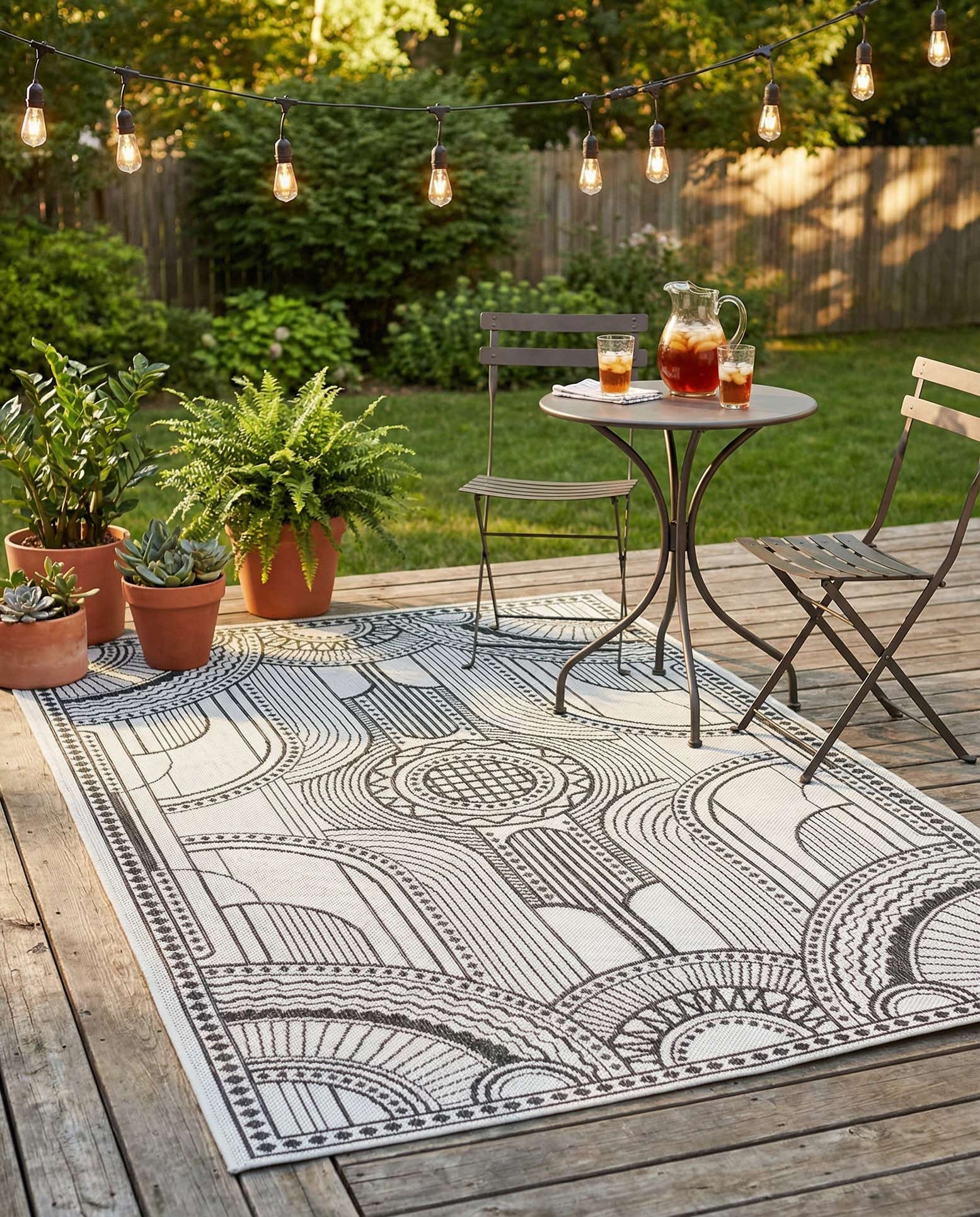 4' x 6' Easy-Clean Traditional Indoor / Outdoor Rug