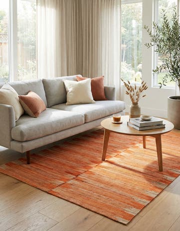 4' 3 x 5' 9 Hand Woven Kilim Modern Wool Rug