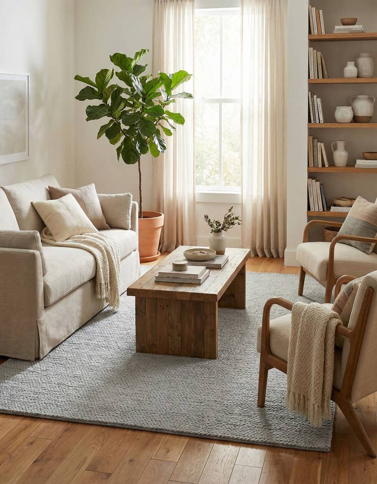 Detail image of 7' 10 x 10'  Hand Woven Lana New Zealand Wool Rug