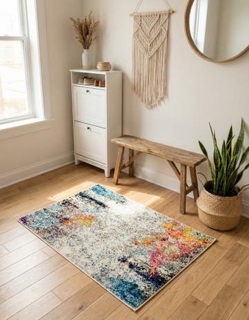 Beige Washable Theia Rug