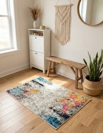 Beige Washable Theia Rug