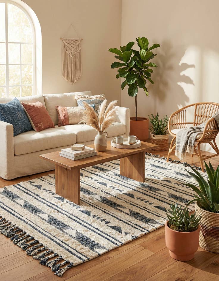 Detail image of 6' 1 x 9'  Hand Woven Arizona Wool Rug