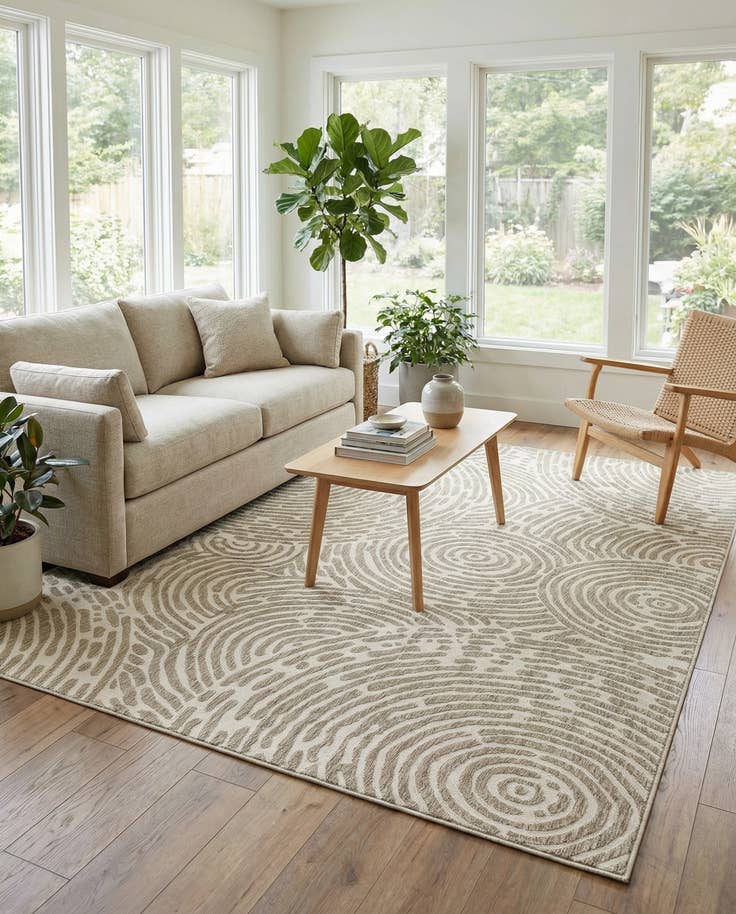Detail image of 7' 10 x 10' Easy-Clean Modern Indoor / Outdoor Rug