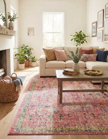 Pink Washable El Paso Rug