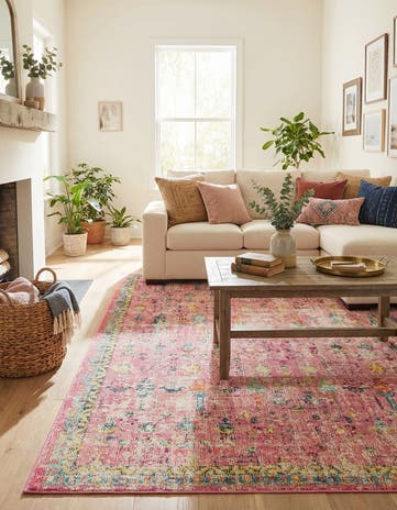 Pink Washable El Paso Rug